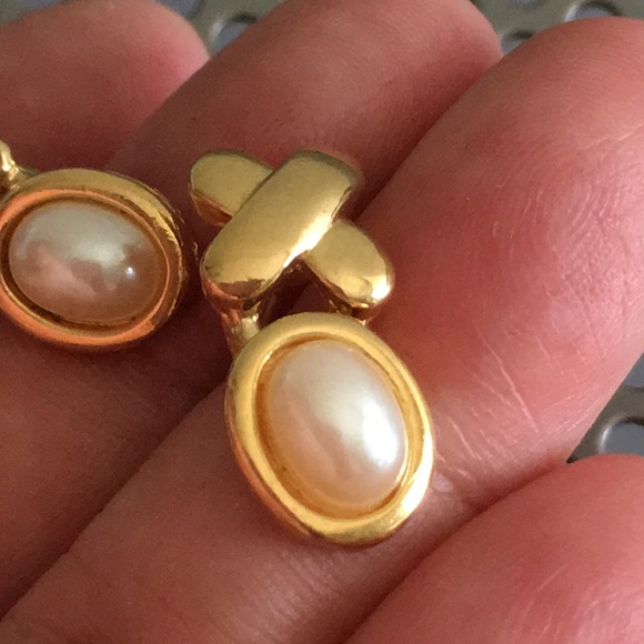 🖤Vtg pearl💕gold earrings - Picture 7 of 10